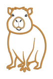 An applique of a cute capybara in six sizes