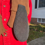 Tail portion of an in the hoop embroidery design of a beaver made into a scarf by sngglepuppyapplique.com