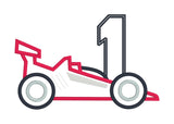 First birthday appliqué of a race car with the number one behind it. by snugglepuppyapplique.com