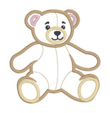 An applique design of an old fashioned teddy bear by snugglepuppyapplique.com