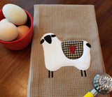Primitive Sheep zigzag applique embroidery design, snugglepuppyapplique.com