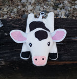 In the hoop Cow Beanbag stuffy embroidery design by snugglepuppyapplique.com