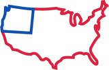 An applique of the continental united states, 4th of July, American flag by snugglepuppyapplique.com