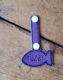 ITH Fish Shaped Cat's tag embroidery design, snugglepuppyapplique.com