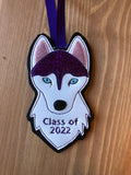 In the hoop Husky Ornament Embroidery Design by snugglepuppyapplique.com