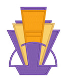An Art Deco style appliqué embroidery design by snugglepuppyapplique.com