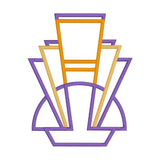 An Art Deco style appliqué embroidery design by snugglepuppyapplique.com