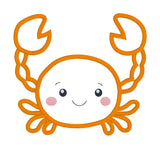 An appliqué of a babyish looking crab by snugglepuppqappliqe.com