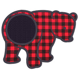 Bear monogram frame applique embroidery design, frame is on bears bottom, snugglepuppyapplique.com