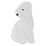 An applique of a Bedlington Terrier by snugglepuppyapplique.com