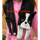 Boston Terrier Scarf Sewing Pattern PDF download, snugglepuppyapplique.com