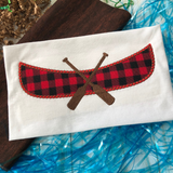 Canoe Camping applique embroidery Design, snugglepuppyapplique.com