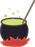 Witch's Cauldron Halloween Applique Embroidery Deisgn, Snugglepuppyapplique.com