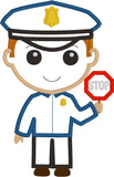 Police officer Cop Applique Embroidery Design by snugglepuppyapplique.com