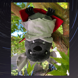 In the hoop Bat stuffy with Dracula cape embroidery design for machine embroidery use, snugglepuppyapplique.com