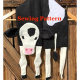 Cow Calf Scarf Sewing Pattern, for fleece, snugglepuppyapplique.com