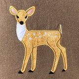 fawn deer applique embroidery design, baby deer, snugglepuppyapplique.com