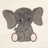 Elephant baby applique embroidery design, snugglepuppyapplique.com