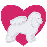 Bichon Frise valentine Applique embroidery design