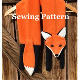 Fox scarf sewing pattern, snugglepuppyapplique.com