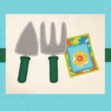 Gardening Tools Trio Spring Applique Embroidery Design by snugglepuppyapplique.com