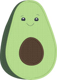 Happy Avocado Applique embroidery Design, snugglepuppyapplique.com