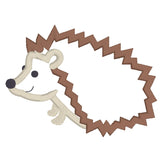 hedgehog applique embroidery design, profile, stylized