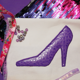 One High Heeled shoe applique embroidery design, snugglepuppyapplique.com