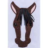 Horse head with Ribbon Mane applique embroidery design, snugglepuppyapplique.com
