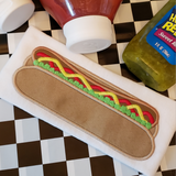 Hot Dog  Frankfurter applique embroidery design, snugglepuppyapplique.com