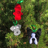 ITH Dog Feltie set ornaments Fire hydrant, Schnauzer, Boston Terrier by snugglepuppyapplique.com