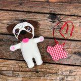 Pug stuffy with jumper by snuggglepuppyapplique.com