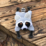 In the hoop Raccoon Beanbag embroidery design by snugglepuppyapplique.com