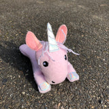 In the hoop Unicorn beanbag stuffy embroidery design by snugglepuppyapplique.com