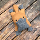 In the hoop Platypus Beanbag stuffy embroidery design by www.snugglepuppyapplique.com