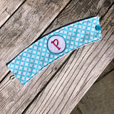 In the hoop monogramed cup cozy for hot beverages, by snugglepuppyapplique.com