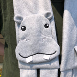 In the hoop Hippopotamus Scarf by snugglepuppyapplique.com
