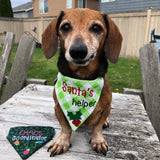 In the hoop "Santa's helper" Christmas pet bandana by snugglepuppyapplique.com