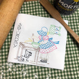 Vintage Little Susan Saturday Bean Embroidery Design for embroidery machine use, snugglepuppyapplique.com