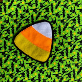 In the hoop Candy Corn coaster embroidery design for Embroidery machine use, snugglepuppyapplique.com