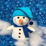 In the hoop snowman stuffy with hat and scarf machine embroidery design