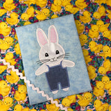 Rabbit Boy Easter Applique Embroidery design by snugglepuppyapplique.com