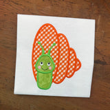 An applique of a snail by snugglepuppyapplique.com Snails eye view