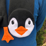 In the hoop Penguin Scarf Embroidery Design for use with an embroidery machine by Snugglepuppyapplique.com