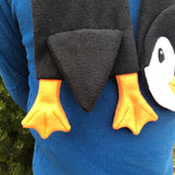 In the hoop Penguin Scarf Embroidery Design for use with an embroidery machine by Snugglepuppyapplique.com