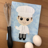 Chef Cook  holding a wisk Applique Embroidery design by snugglepuppyapplique.com