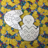In the hoop Hatching chick Easter coloring embroidery design by snugglepuppyapplique.com