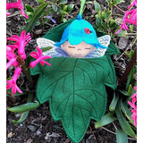ITH Baby Bluebell Fairy Embroidery design, baby, freestanding lace butterfly wings, flower hat with embroidered ladybug, diaper, leaf bed, snugglepuppyapplique.com