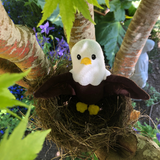 In the hoop Bald Eagle Stuffy with Egg 4th of July embroidery design, snugglepuppyapplique.com