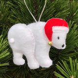 ITH Polar Bear Ornament embroidery design, snugglepuppyapplique.com